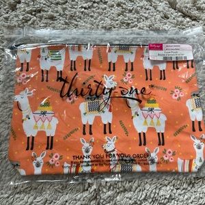 Thirty-One Large Zipper Pouch Llama Rama